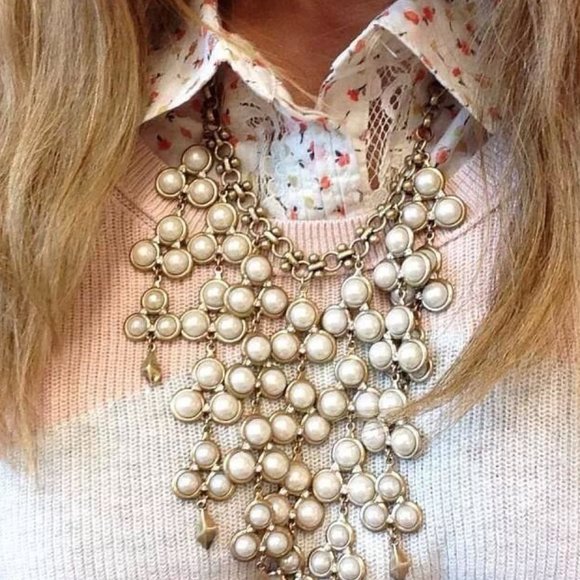 Stella & Dot | Daliah Pearl Drop Bib Necklace - Picture 7 of 15
